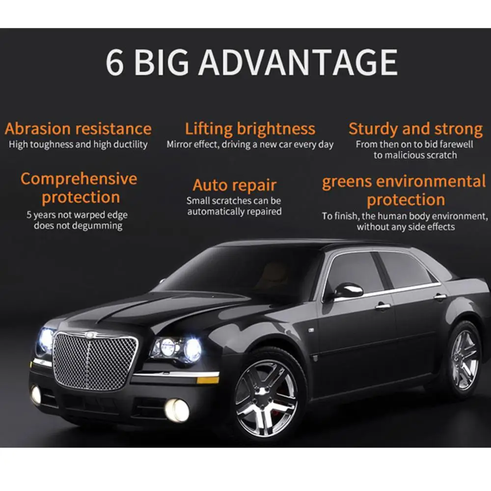 Прозрачная Автомобильная наклейка 300*3000 мм/500*2000 мм защитная пленка для
