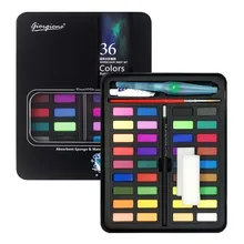 HuiQin 36 цветов, одноцветная Акварельная портативная жестяная коробка для школьников, рисования, рисования, канцелярские товары для рукоделия, набор красок для художника
