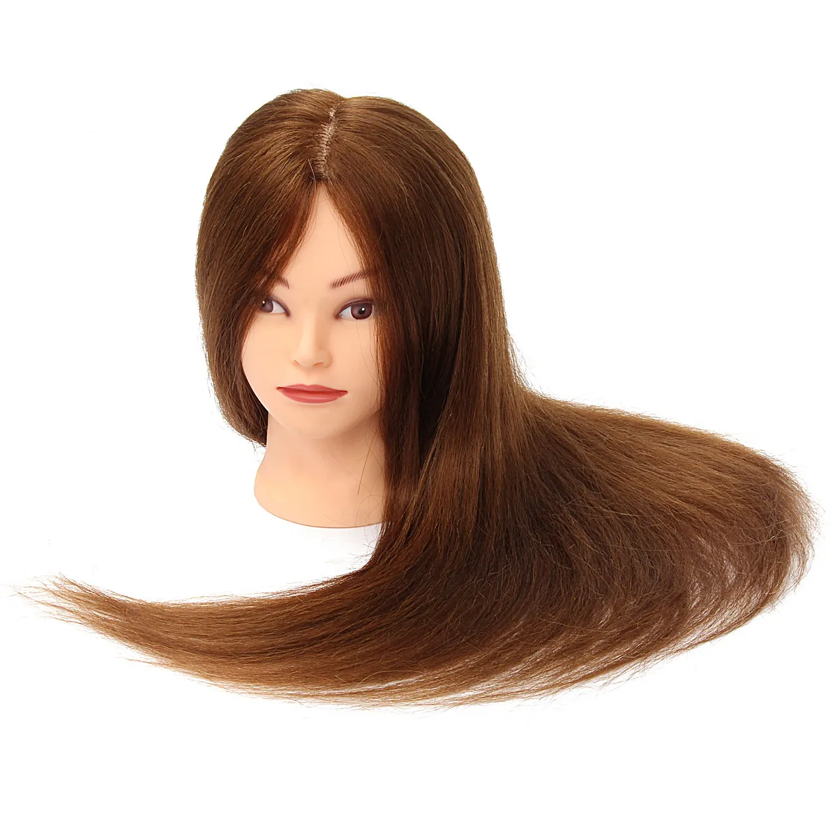 

26 Inch 100% Real Human Hair Training Head Hairdresser Hairdressing Mannequin +Clamp Holder