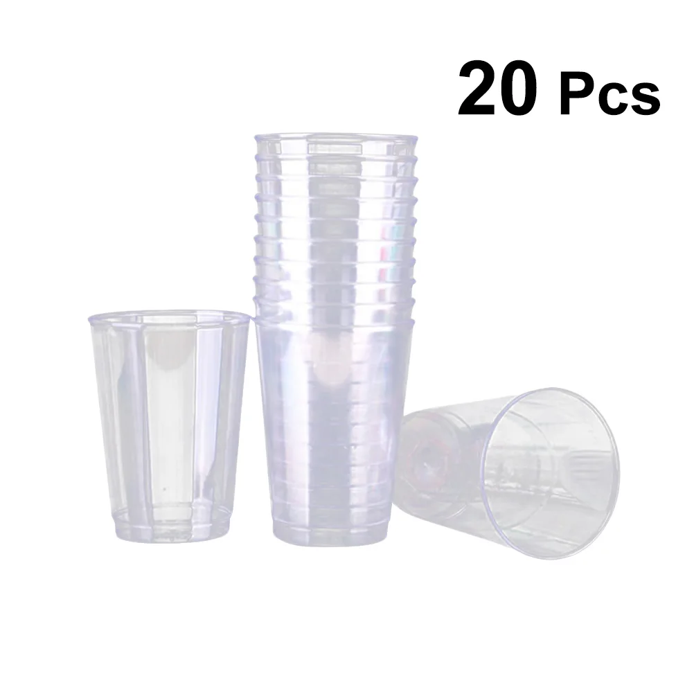 

20 Pcs 8OZ 250ML Disposable Transparent Hard Plastic Tasting Cups Thicken Drinking Cups Tumblers for Wedding Party
