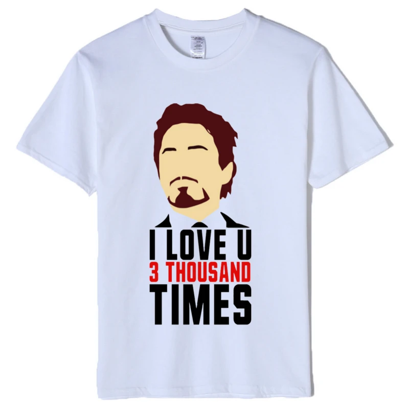 

I Love You 3000 Iron Man T shirt Avengers Black Tshirt Men Super Hero Tony Stark Women Tshirts Cotton Short Sleeve Funny Cool