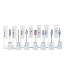 1pc Colorful Tungsten Carbide Nail Drill Bits Electric Machine Cuticle Milling Cutter for Manicure Nail Art