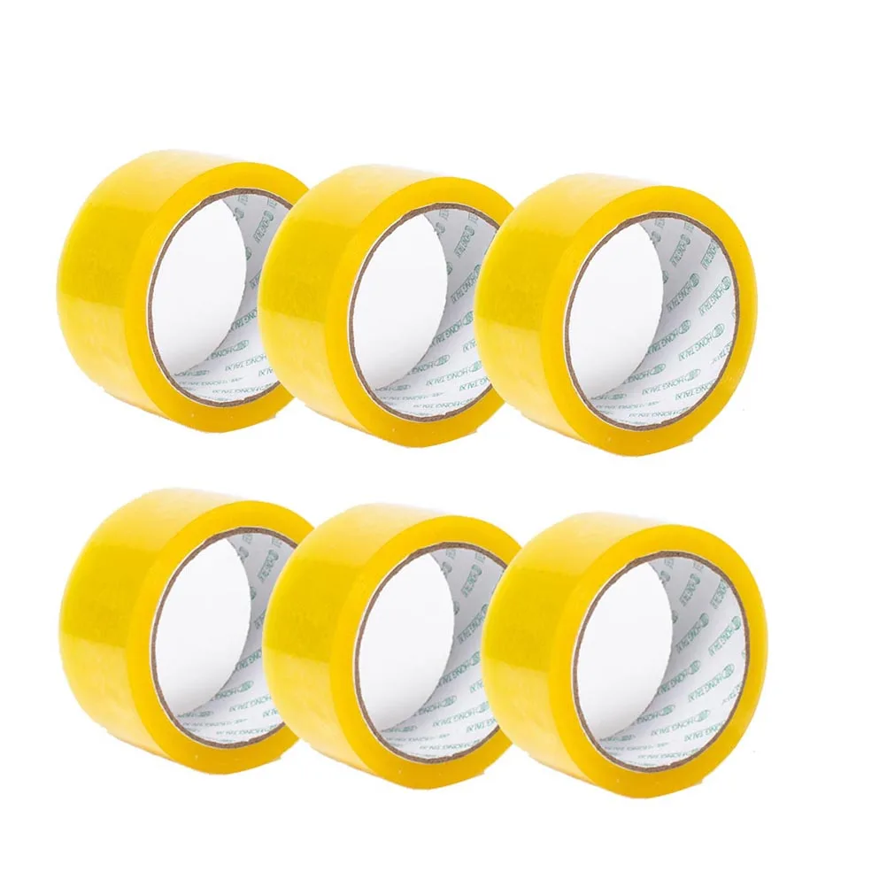 

6 Rolls Sealing Pack Sealing Clear Packing Shipping Box Tape Provides Strong Secure Sticky Seal for Your Boxes (Yellow)
