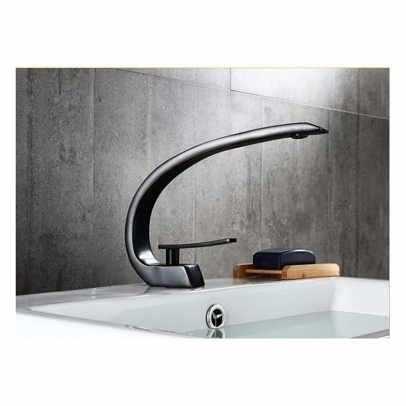 

Antique basin faucet European black faucet Black hot and cold wash basin faucet