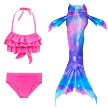 3Pcs/Set Bikini Set Swimming Suits Children Mermaid Tail Swimsuit Kids Girls Swimwear Bathing Suit Cosplay Costume New