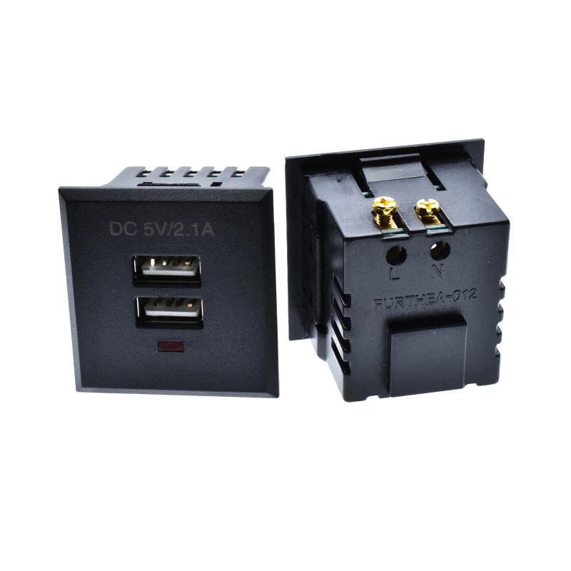 

Card power socket embedded USB charging socket desktop module dual USB socket