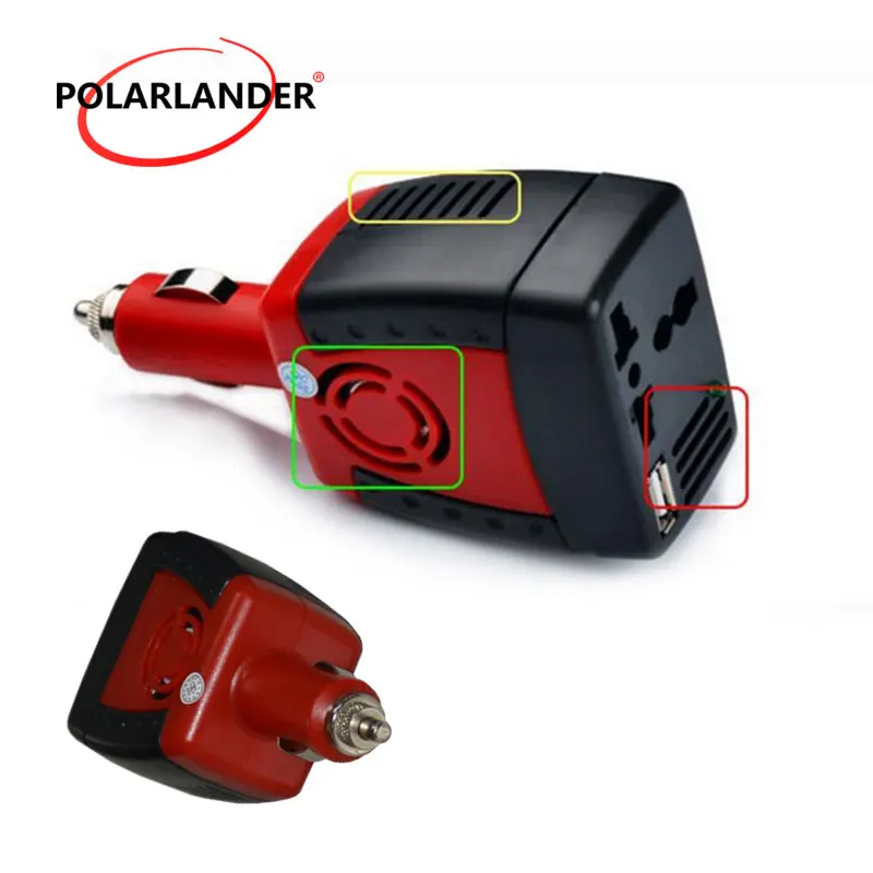 Автомобильный инвертор источник питания 150 Вт DC 12V к AC 110V 50Hz конвертер