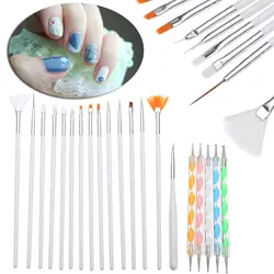 Mayitr 20 шт. набор кистей для дизайна ногтей Wihte акриловый УФ-гель DIY Nail Art Живопись Для точек кисть набор инструментов