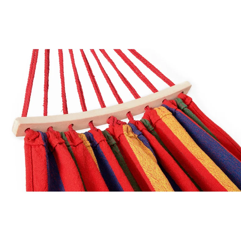 Single Swing Portable Outdoor Camping Travel Chair Rainbow Striped Wooden Stick Hammock Single Swing Portable Outdoor Camping Travel Chair Rainbow Striped Wooden Stick Hammock