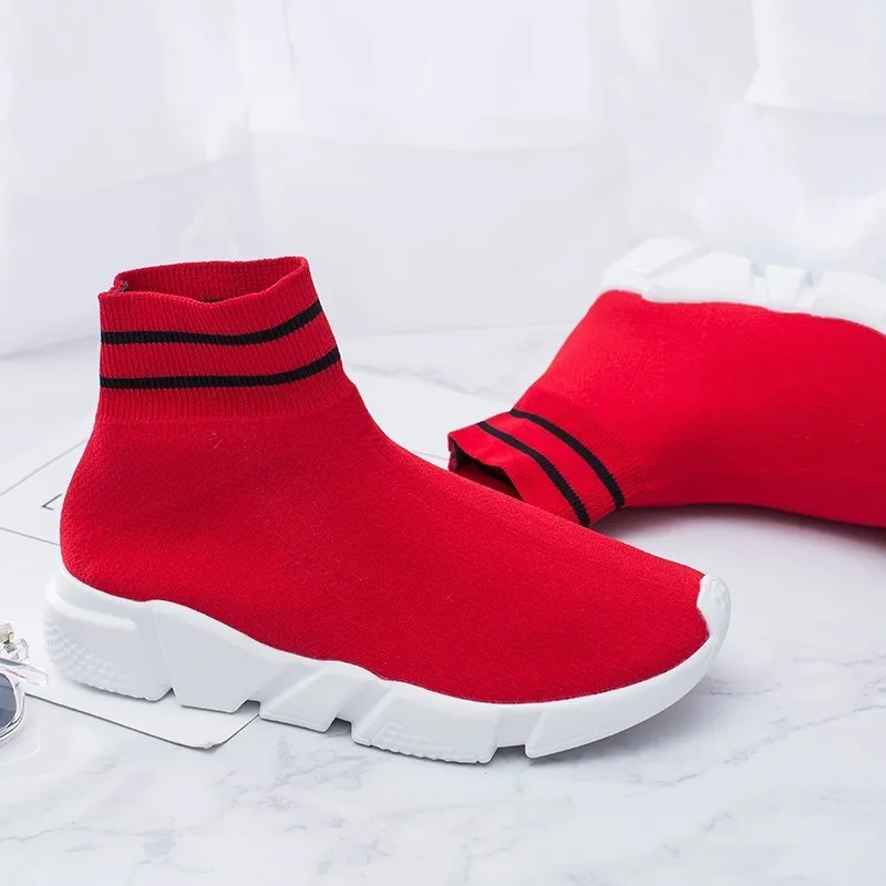 

four seasons Unisex Sock Sneakers High Top Running Shoes Women Men Lightweight Walking Jogging Trainers Female Sport Shoes