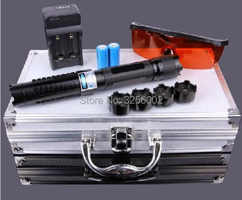 

AAA High Power Military Blue Laser Pointer 800w 800000m 450nm Lumen Burning Lazer Burn Paper Lit Cigarette Cutting Hunting+5 cap
