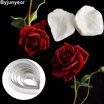 

New Rose Flower Veiners Silicone Molds Fondant Sugarcraft Gumpaste Clay Water Paper Cake Decorating Tools CS235