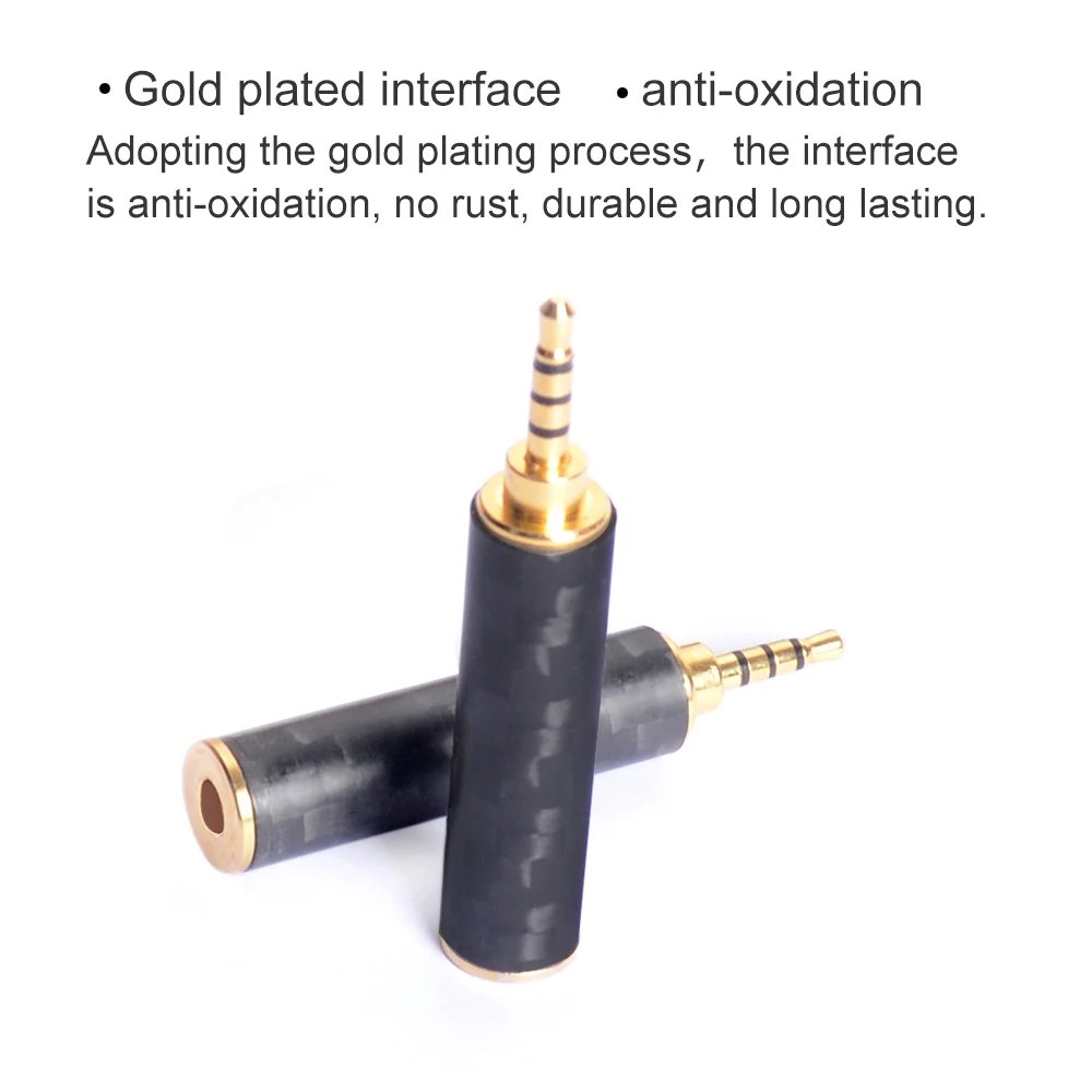 OKCSC Earphone Plug 4 4mm 3 5mm 2 5mm Male Adapter to 2 5mm 3 5mm Female Balanced Carbon Fiber Headphone DIY Accessory for SONY