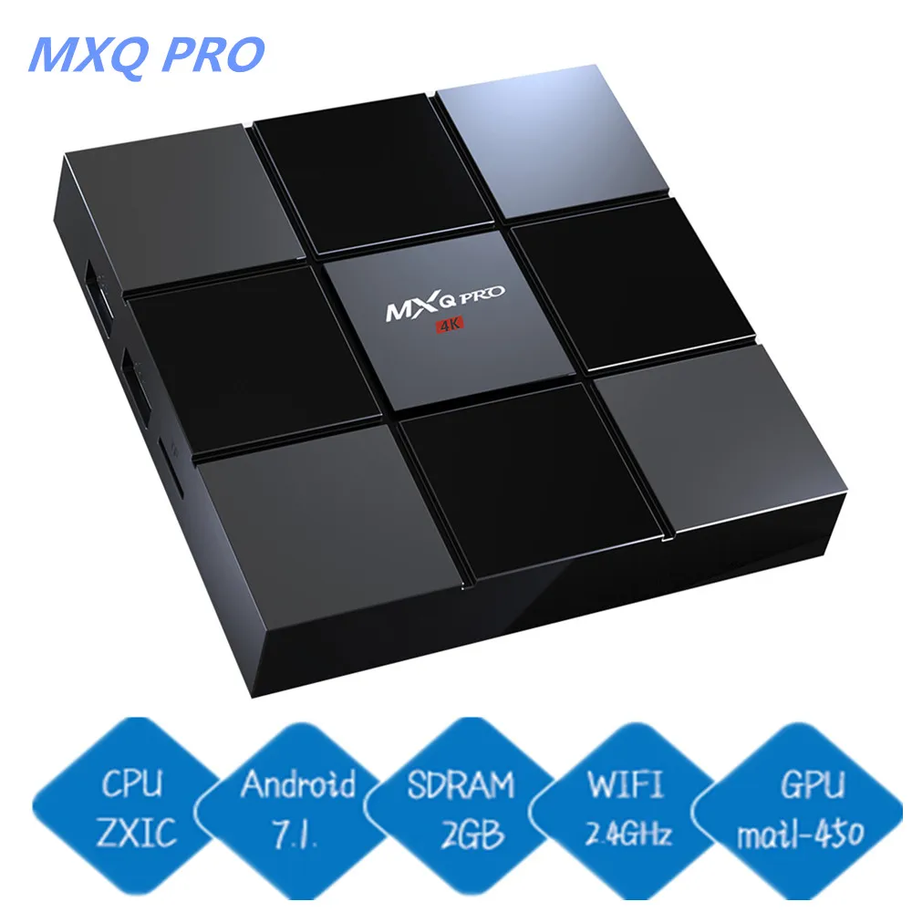 MXQ PRO Android 7,1 ТВ коробка ZXIC ZX296716 2 GB 16 GB 2.4g wifi Media Player 4 K H.265 100 Мбит/с Smart Декодер каналов кабельного телевидения