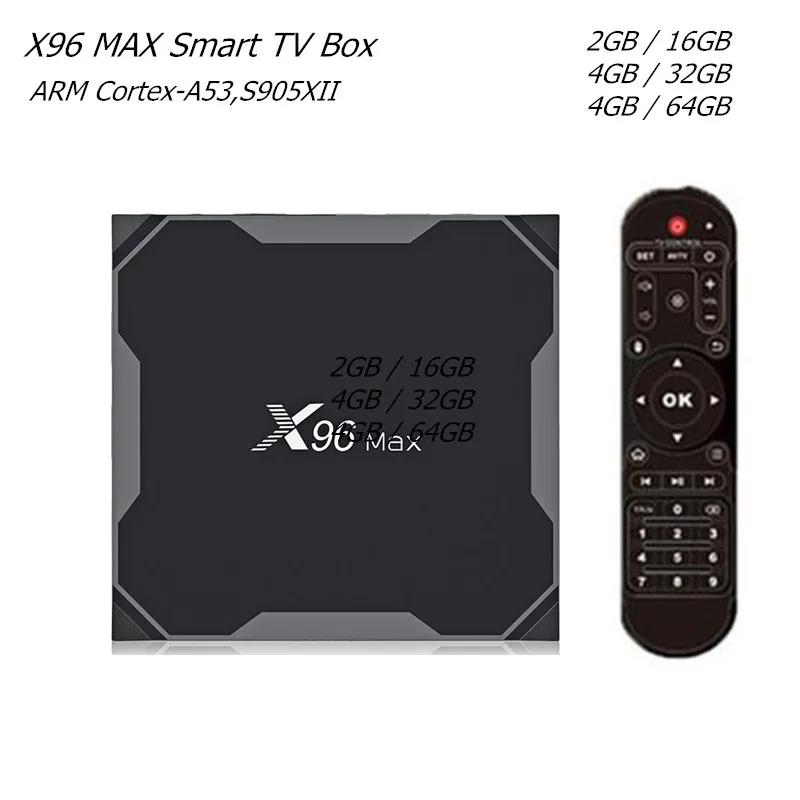 

Zeroten X96 MAX S905XII 4K TV Box 2GB/16GB 4GB/32GB 4GB/64GB Quad core ARM Cortex - A53 Smart Media Player for Android 8.1