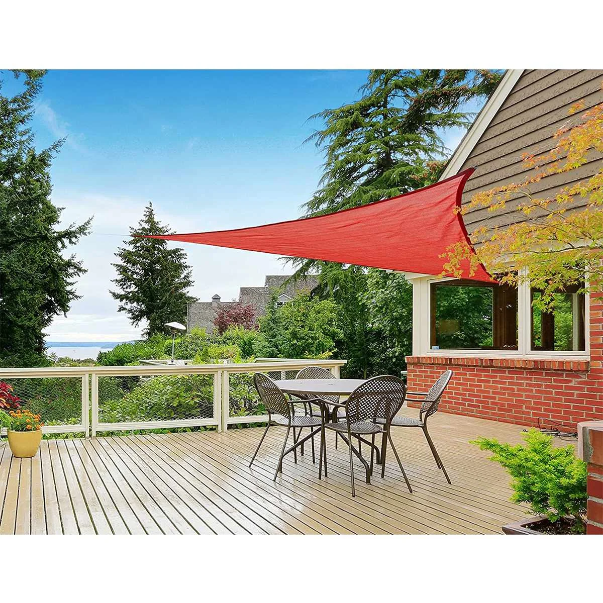 300D 4x4x4m Regular triangle Shade Sail Sun Shade Sail UV ...