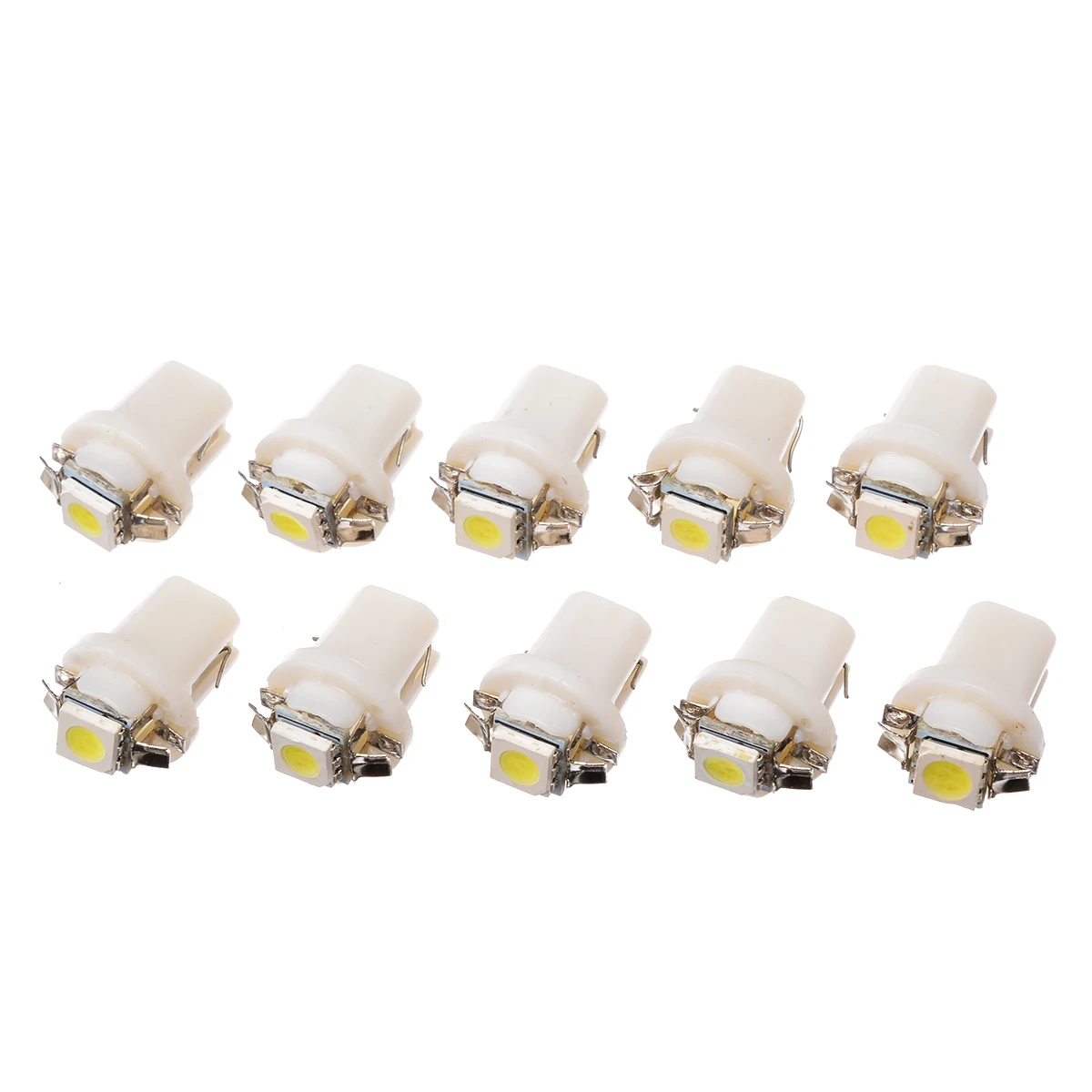 

10pcs 12V White T5 B8.3D 5050 1SMD LED Car Dashboard Panel Dash Wedge Side Light Instrument Panel Lamp Bulb