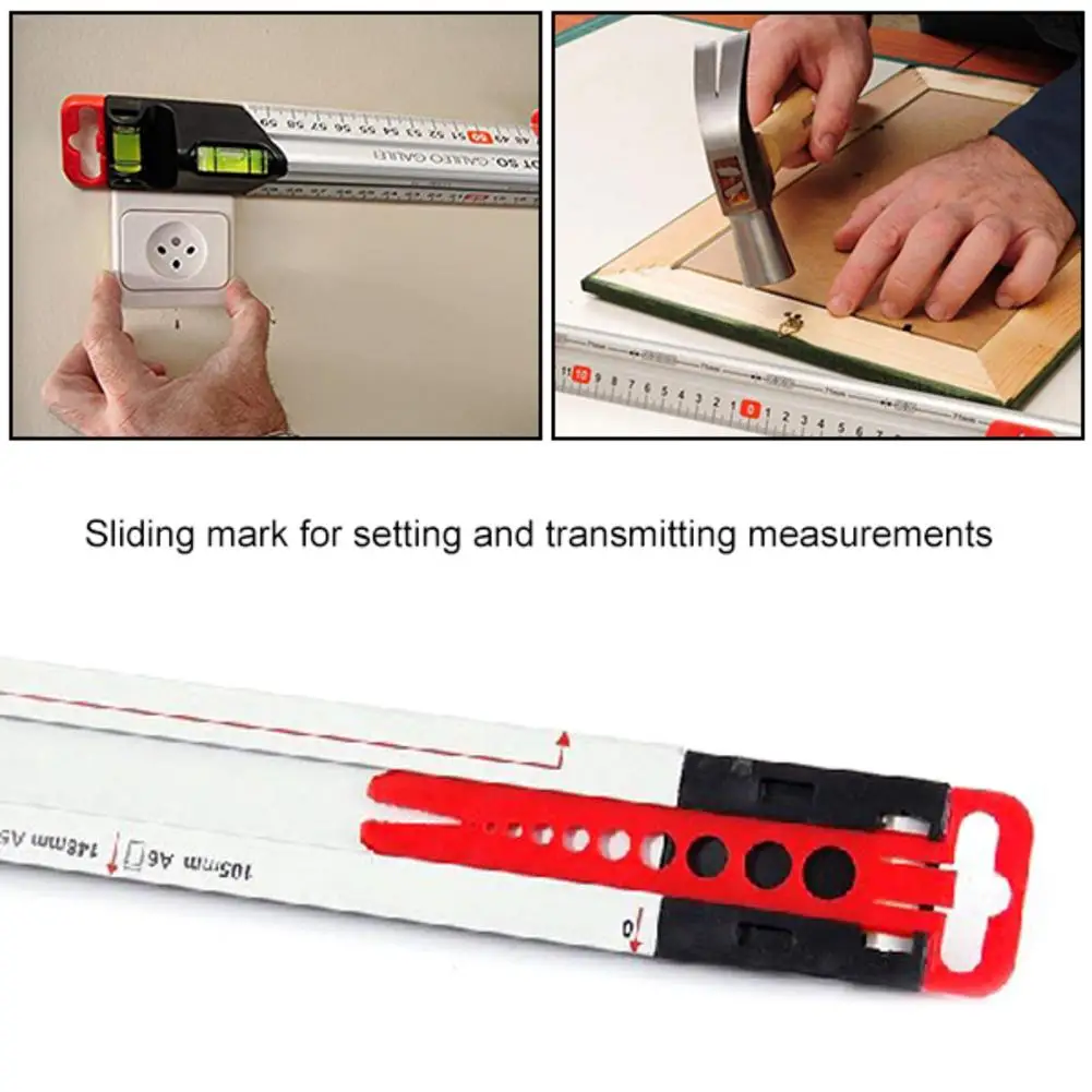 

Zero And Midpoint Scales Multi-functional Ruler Of Horizontal Calibration 60CM For Length Measuring