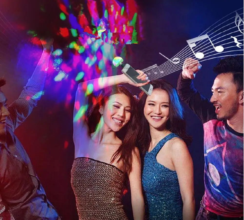 Mini USB Disco luz LED fiesta luces portátil de cristal mágico bola colorida efecto lámpara de escenario para la decoración del Karaoke del partido del hogar