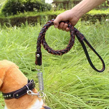 

Cattlehide Dog Walking Lead Cattlehide Heavy Duty Portative Dog Leash for Medium Dogs Walking Small Dogs Puppy