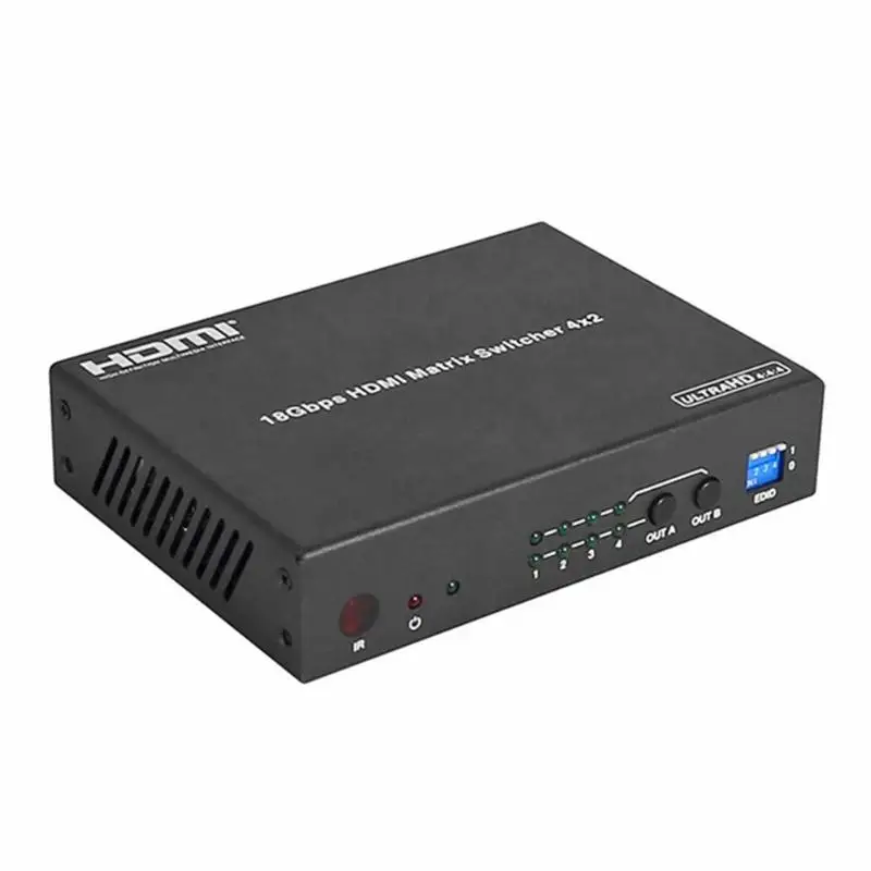 

HDMI Converters 18Gbps 4x2 HDMI2.0 Matrix Switcher 4Kx2K 1080P Power Signal Amplifier 4K HDMI Splitter For HDTV DVD High Quality