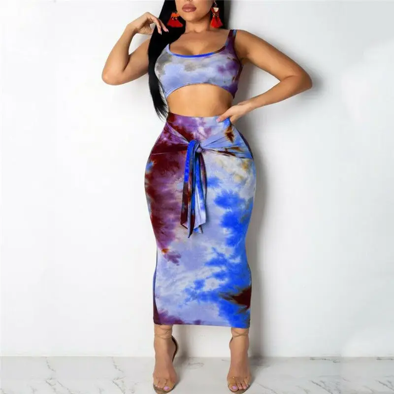 Meihuida для отдыха высокое качество 2 шт. Bodycon женщин комплект модный принт
