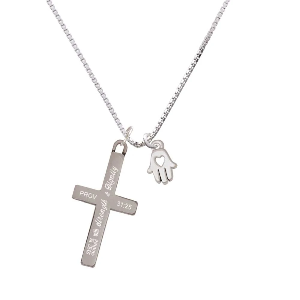 Small Heart Hamsa Hand - Strength and Dignity Cross Necklace | Украшения и аксессуары