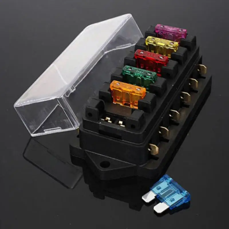

6 Way Fuse Holder Box Car Vehicle Circuit Blade Fuse Box Block With 6pcs Fuse