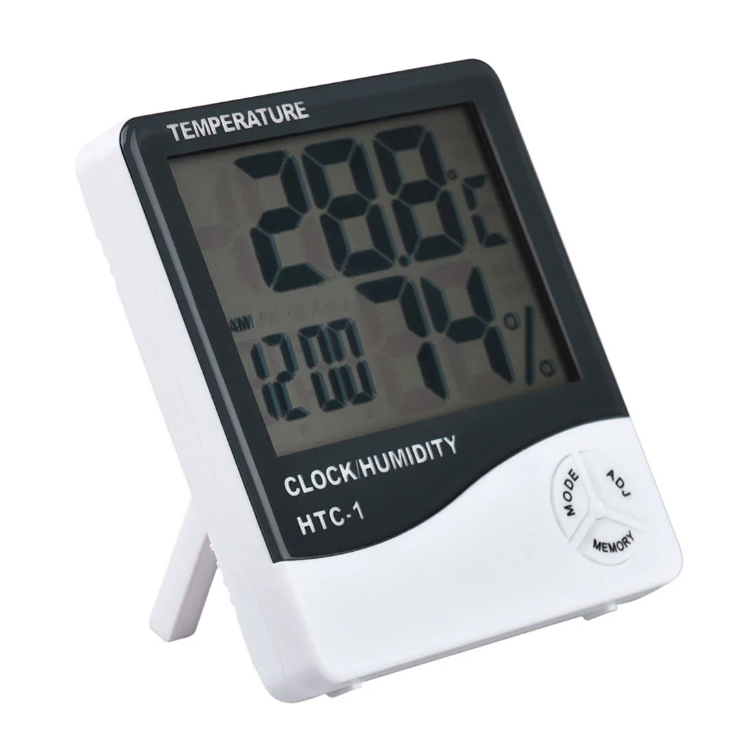 Цифровой комнатный ЖК-термометр электронный измеритель температуры и влажности гигрометр Метеостанция Крытый будильник HTC-1
