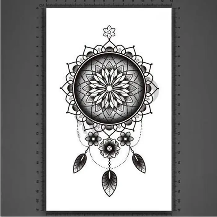 Индийский стиль унисекс водостойкий корпус Временная черная Живопись Геометрия