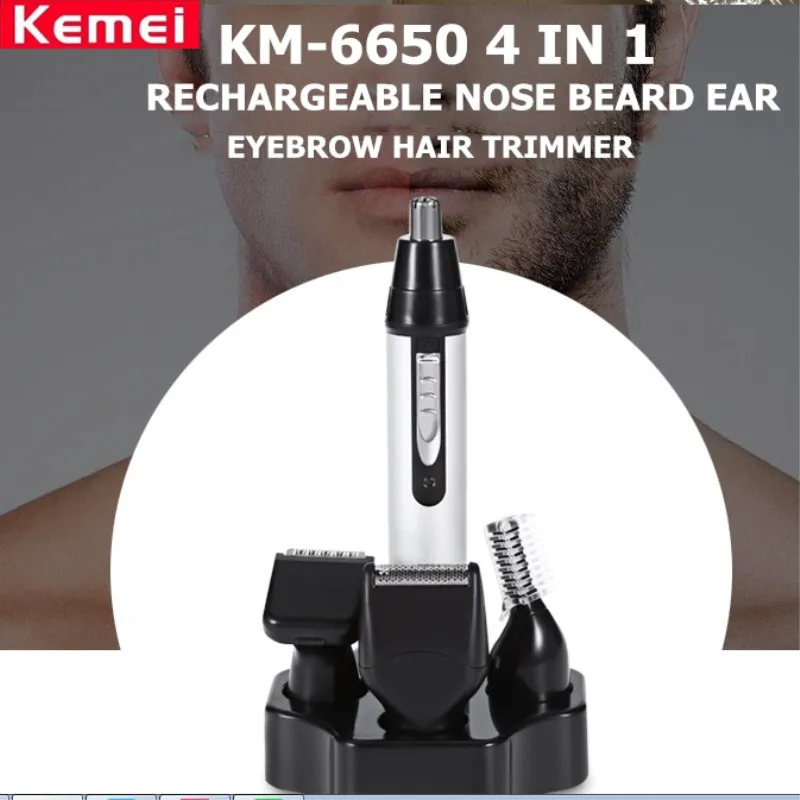 Kemei 4 в 1 Мода триммер для носа Электрический бритья безопасный уход за лицом Clipper триммер для носа волос тример для мужчин и женщин