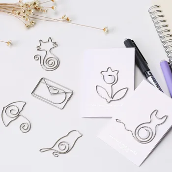 

Clip 6 pcs/lot Cat Heart Rose w53 Silvery Color Funnyw16 School Creative Student Supplies Marking Paper Bookmark