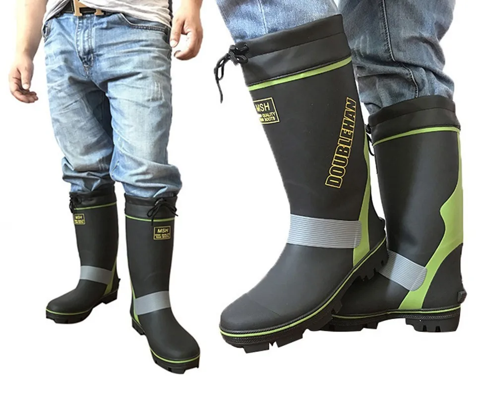 Fishing Waterproof Boots Outdoor Men's Non slip Reflective Strips