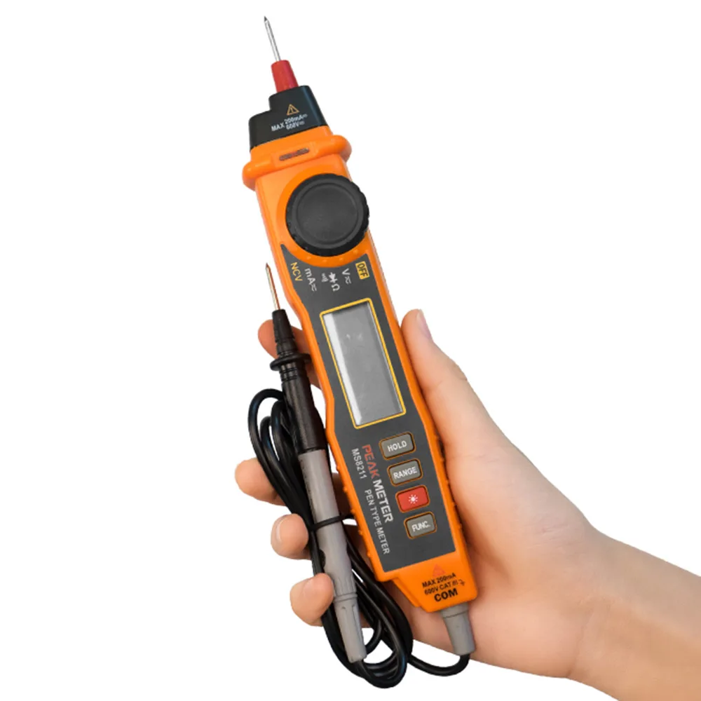 PEAKMETER MS8211 Цифровой мультиметр 2000 отсчетов Ручка Тип с бесконтактным ACV/DCV