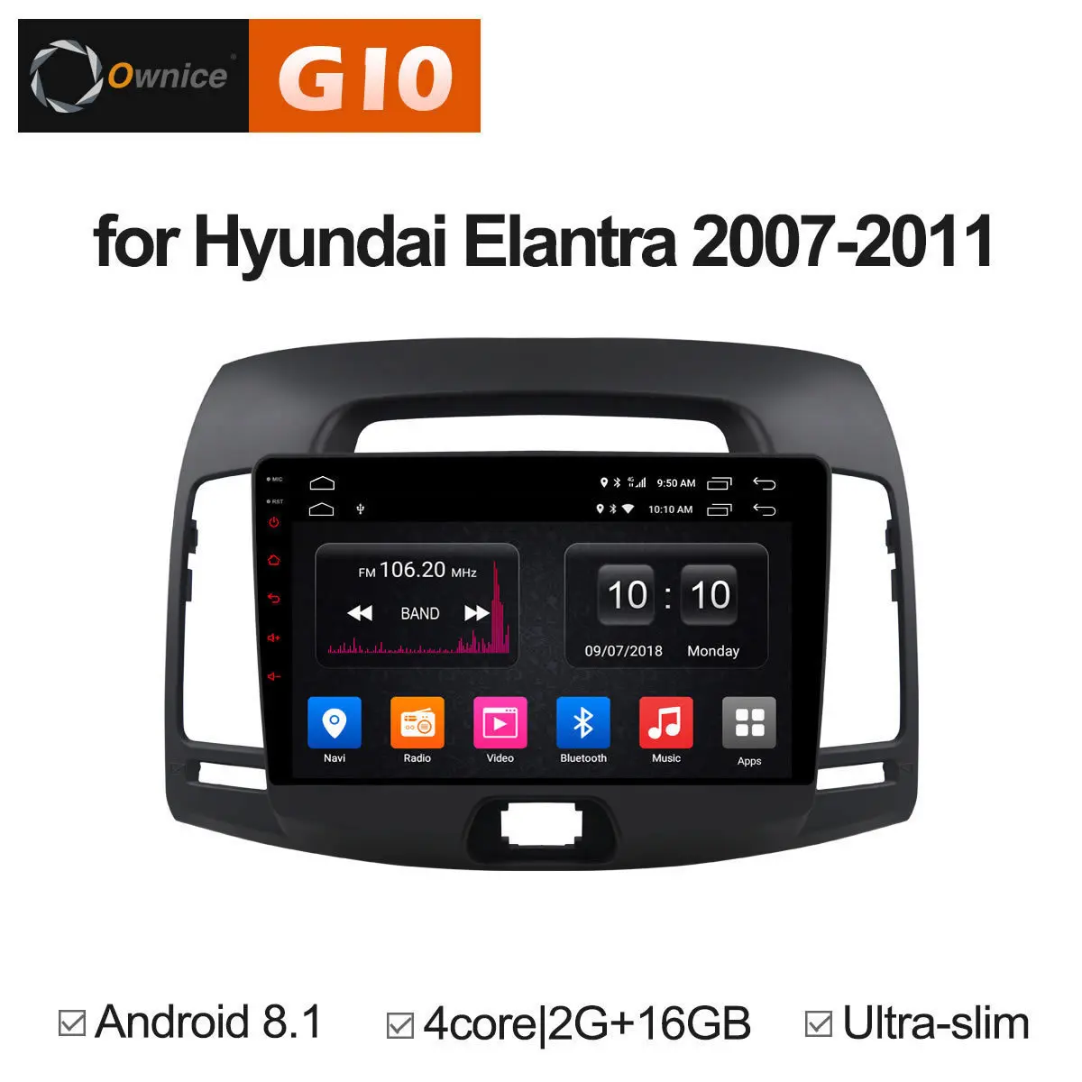 

For Hyundai Elantra 2007 2008 2009 2010 2011 GPS Bluetooth Radio Stereo DVR DAB Vehicle Android auto DVD Car Player Multimedia