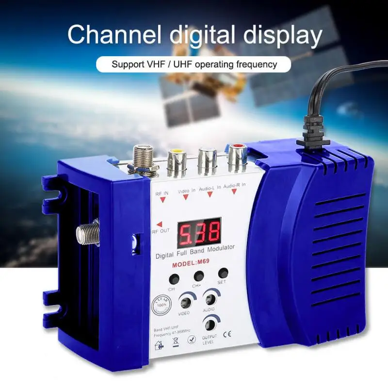 Home Modulator Digital RF Modulator AV to RF AV to TV Converter VHF UHF