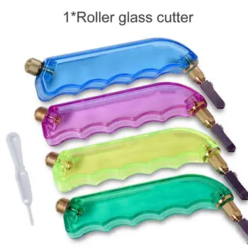 

1pc Tungsten Carbide Stained Glass Cutter Pistol Grip Oil Glass Cutter With Dropper Tool Random Colors