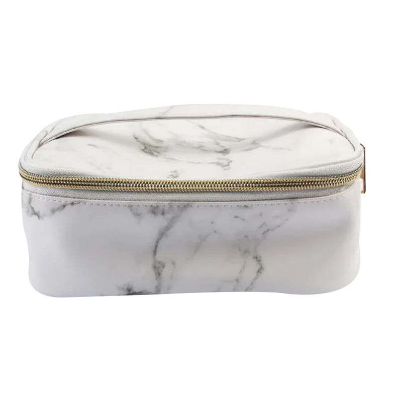 نمط جديد الأزياء الرخام متعددة الوظائف التجميل حقيبة أدوات الزينة مقلمة فرش الحقيبة للسفر محفظة مربع السفر ماكياج