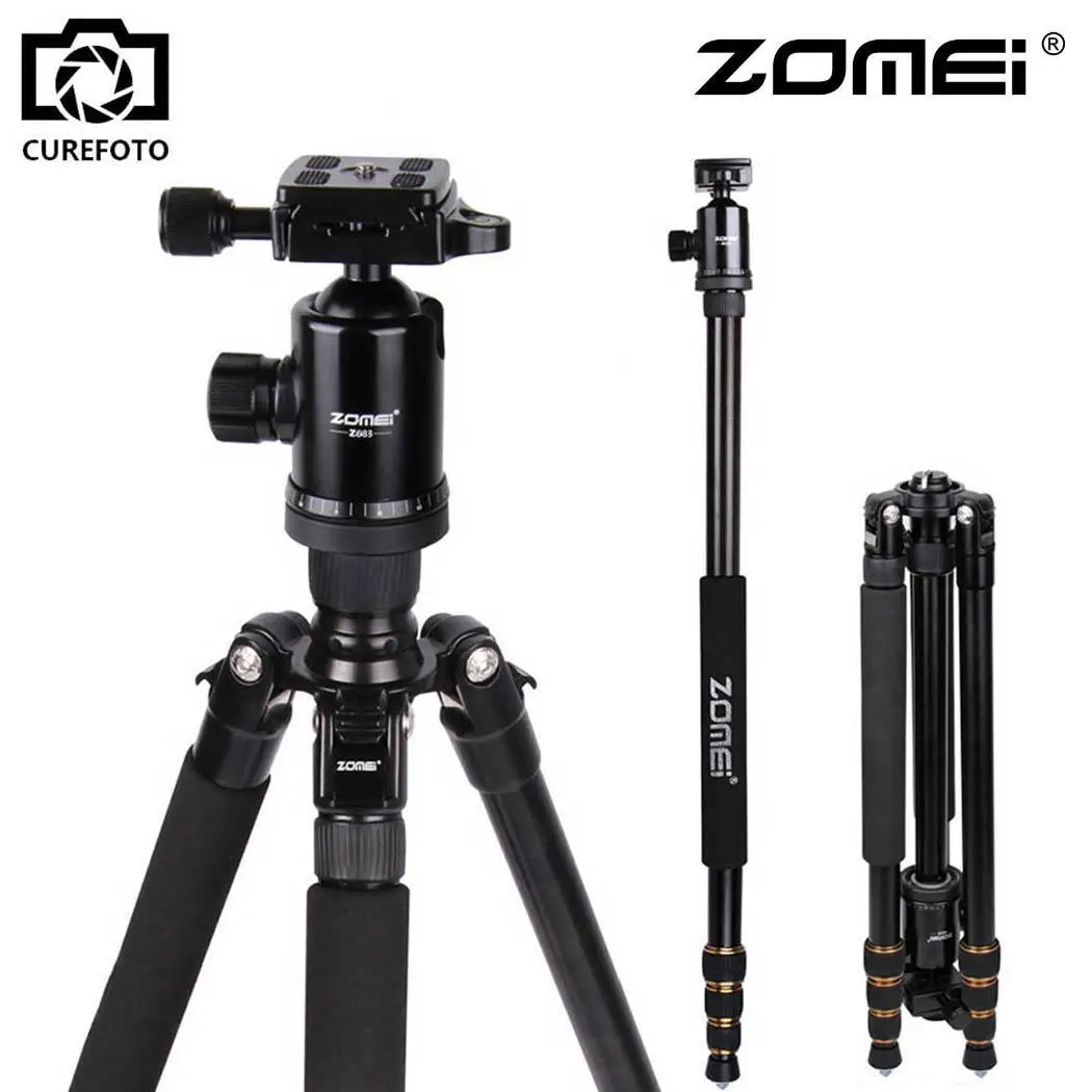 

ZOMEI Q666 Professional Travel Camera Tripod Lightweight Portable Monopod Flexible Tripod Camera Stand Ball Head for Digital SLR