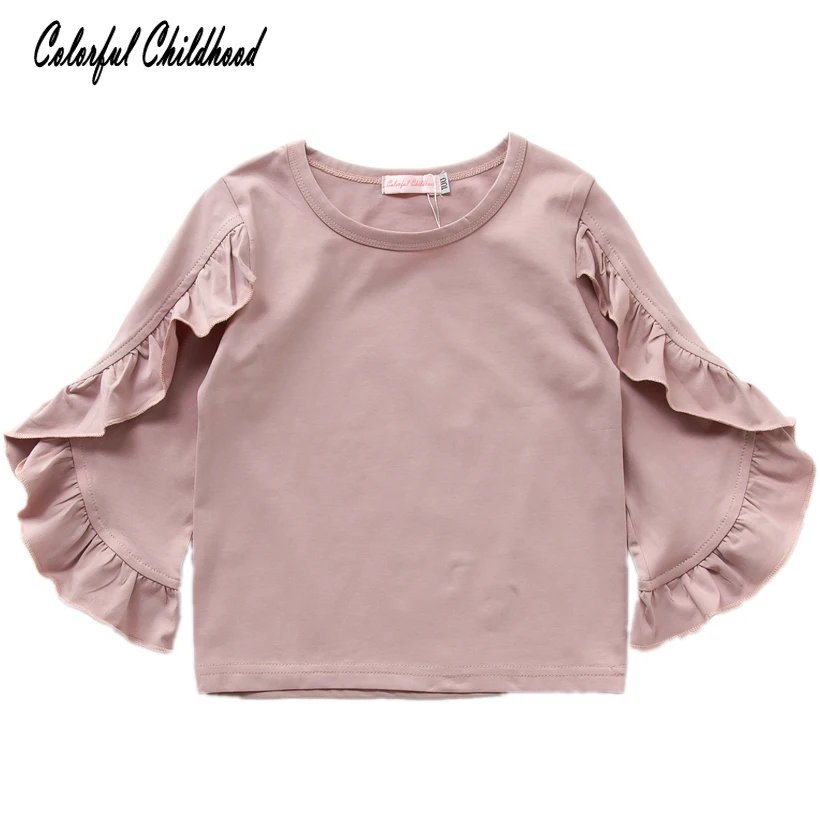 

Girls cotton shirt flare sleeve ruffles princess clothes for party and festival Koszula dziewczca/Chemise fille/Meisje shirt