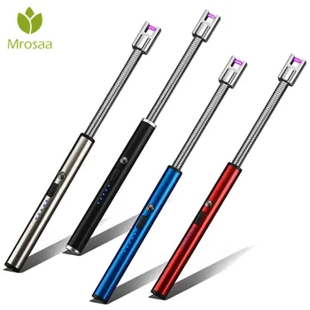 

Long Electric Rechargeable USB Kitchen Lighter Windproof Electronic Cigarette Lighters Plasma Pulsed Arc BBQ Flameless Lighter