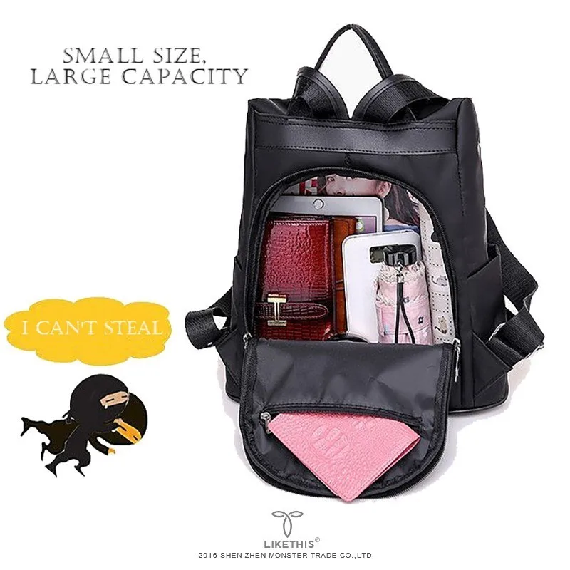 LIKETHIS, женский рюкзак, модная, винтажная, однотонная, черная сумка на плечо, Bolsa Feminina, простой стиль, большая Вместительная дорожная сумка, Mochila