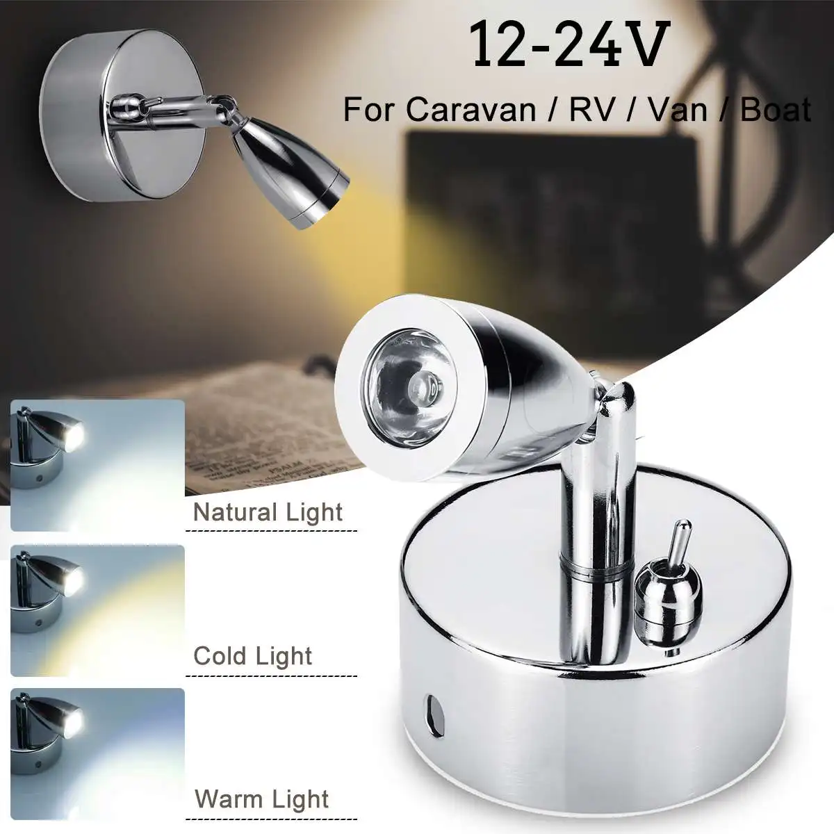 Spot Light Lamp Bedside Wall LED Spot Light Reading Desk RV Boat