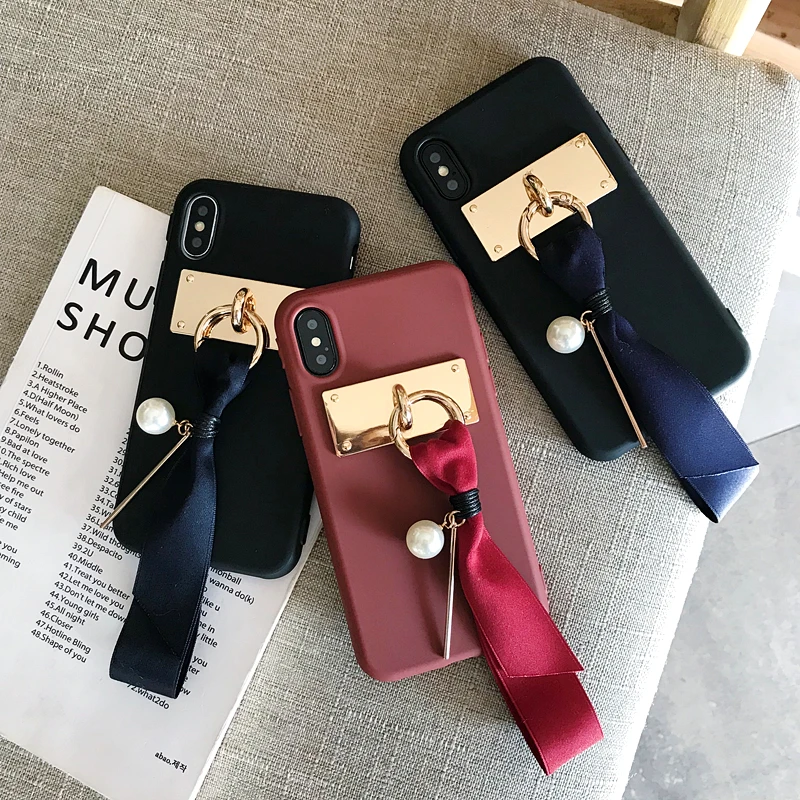 

for iphone XS MAX CASE Luxury retro pearl ribbon phone case for iphone 7 case for iphone X case XR 6 6S 8 Plus 7plus cover capa