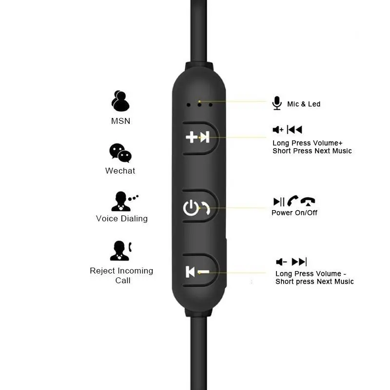 Xt11 Магнитная музыка Bluetooth 4 2 наушники Спорт бег Беспроводная гарнитура с зарядным