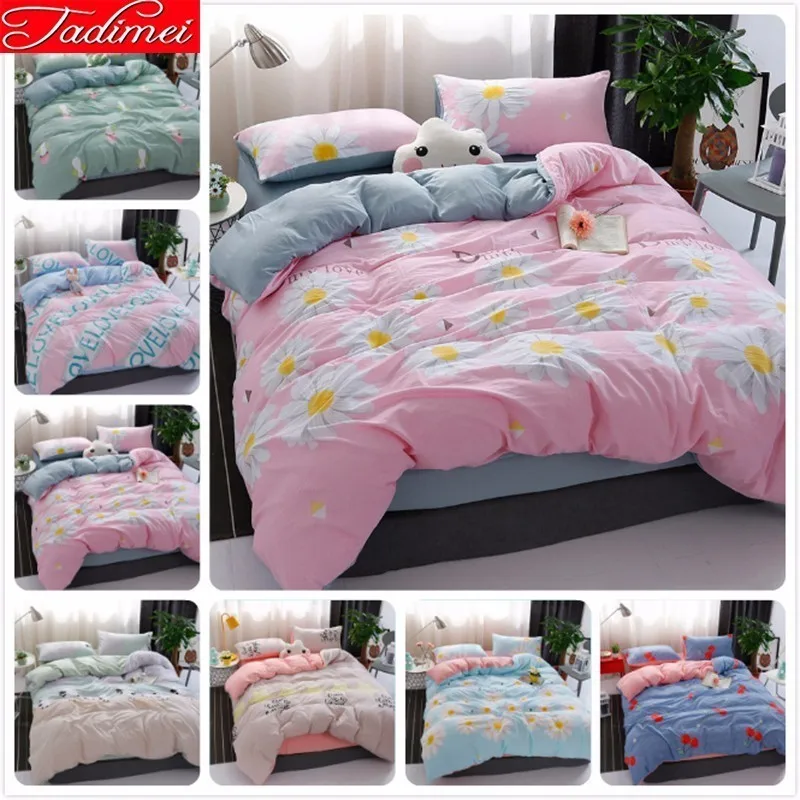 Flower Pattern Duvet Cover Bedding Set Adult Kids Child Soft Cotton Bed Linen Single Twin Full Queen King Size Bedspread 150x200 | Дом и сад