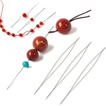 

2019 Open The Bead Needle Diy Supplies For Making Beads Handmade Pins Stainless Steels 5.5-12.8 Jewelry Tools Beading Needles