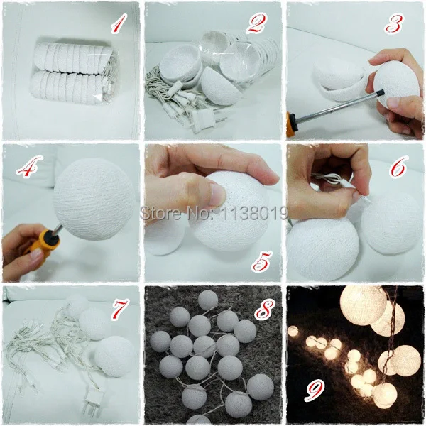 Decorative Ball Lights Amusing 20Pcsset Cotton Ball String Lights Fairy Party Wedding Home Design Ideas Decorative Ball Lights Extraordinary 20Pcsset Cotton Ball String Lights Fairy Party Wedding Home 2018