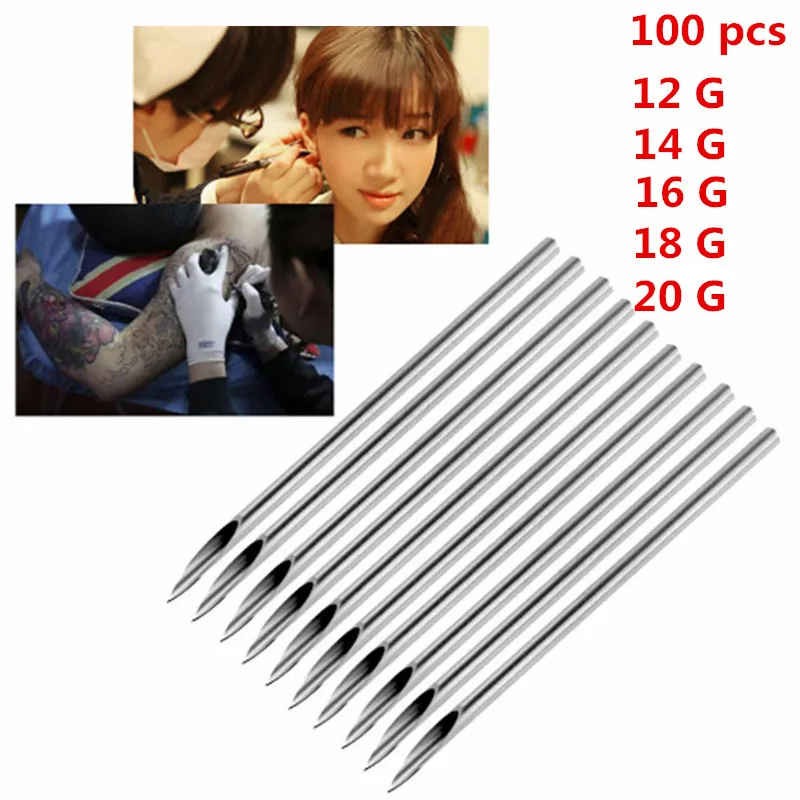 Buy 100PCS Body Piercing Needles Mixed 12G 14G 16G 18G