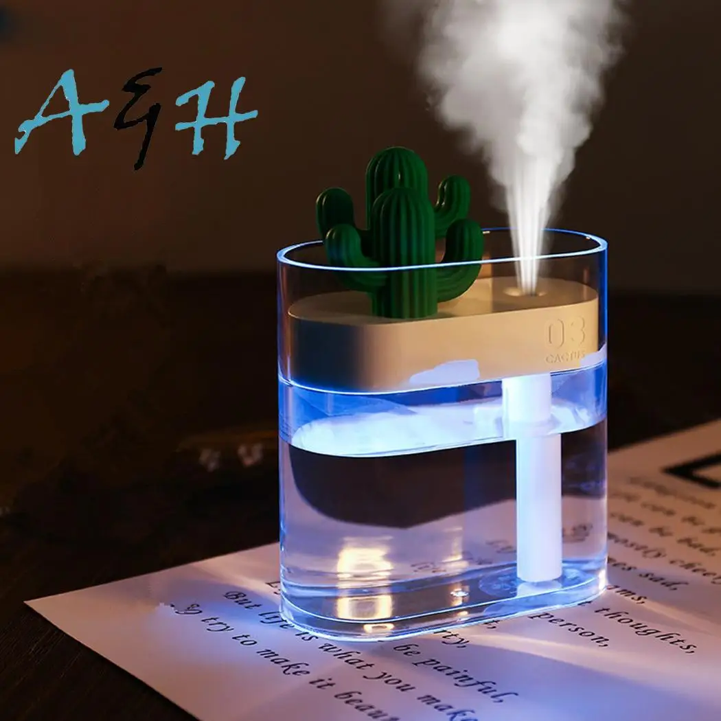 

Decorative Light USB Cactus Essential Oil Diffuser Home,Office Below 36dB 145g Charging Purifier Air Humidifier